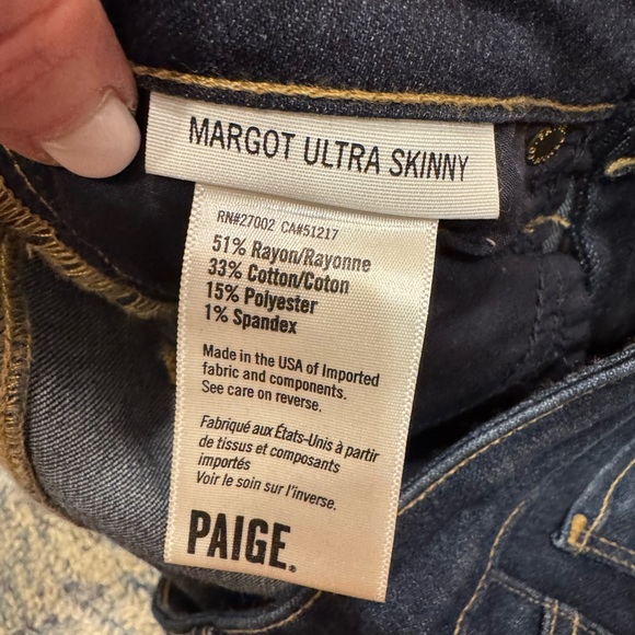 Paige Denim Margot Ultra Skinny High Rise Jeans Size 25 in Alanis Dark Blue NWOT - Picture 4 of 13
